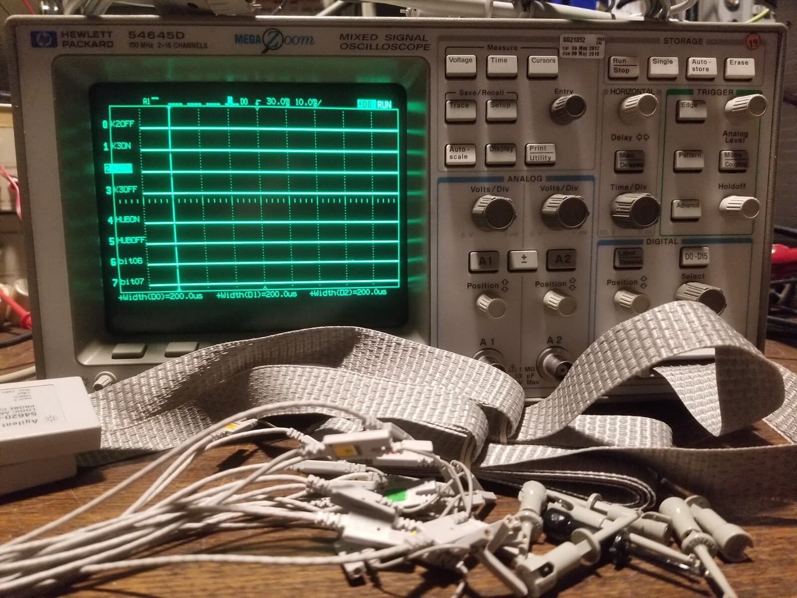 HP54645D Mixed Signal Oscilloscope MSO COMPLETE WITH PROBES. 100MHz 2Ch+16 data