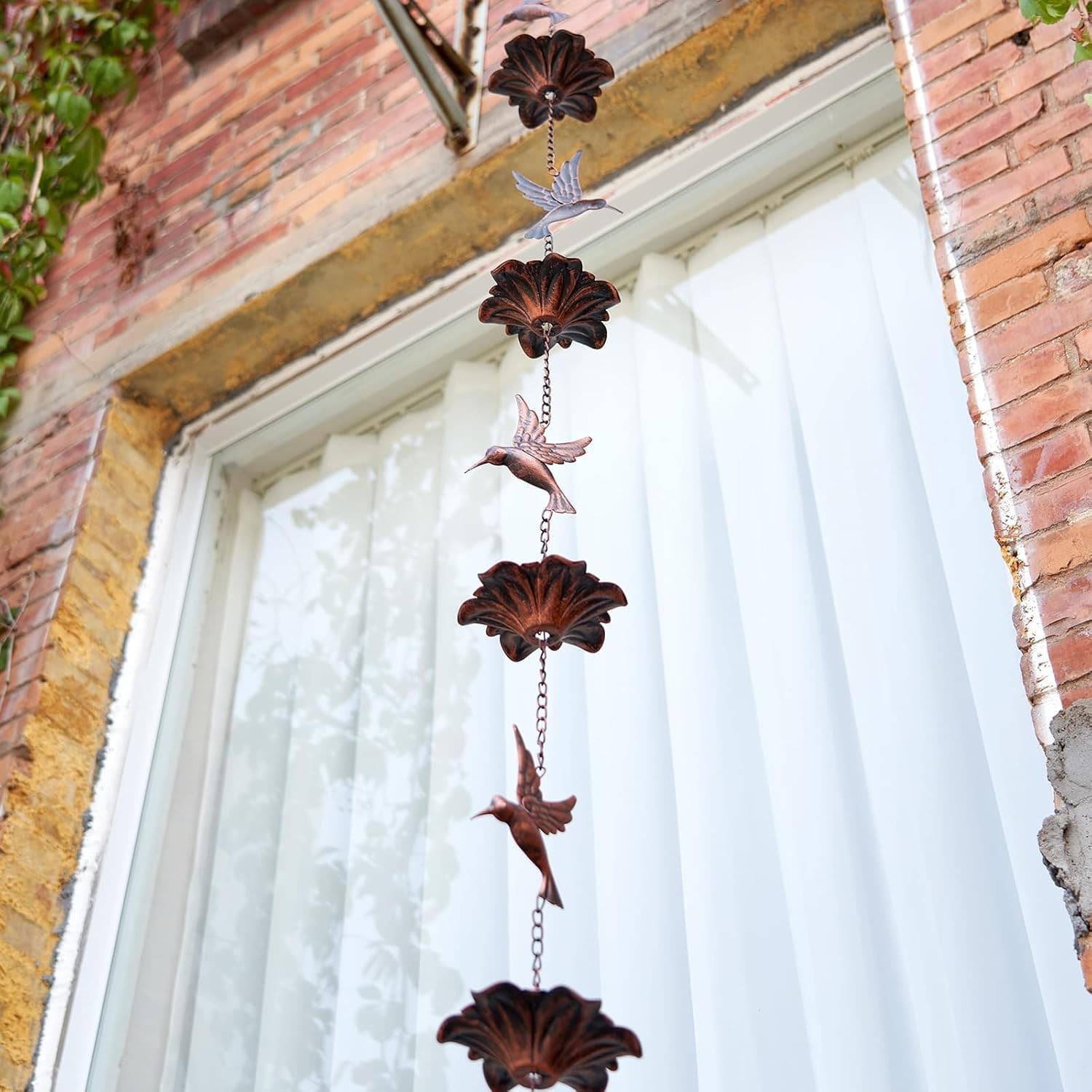 8.5FT Hummingbird Rain Chain,Rain Chains for Outside,Rainwater Catcher Chains, O 4