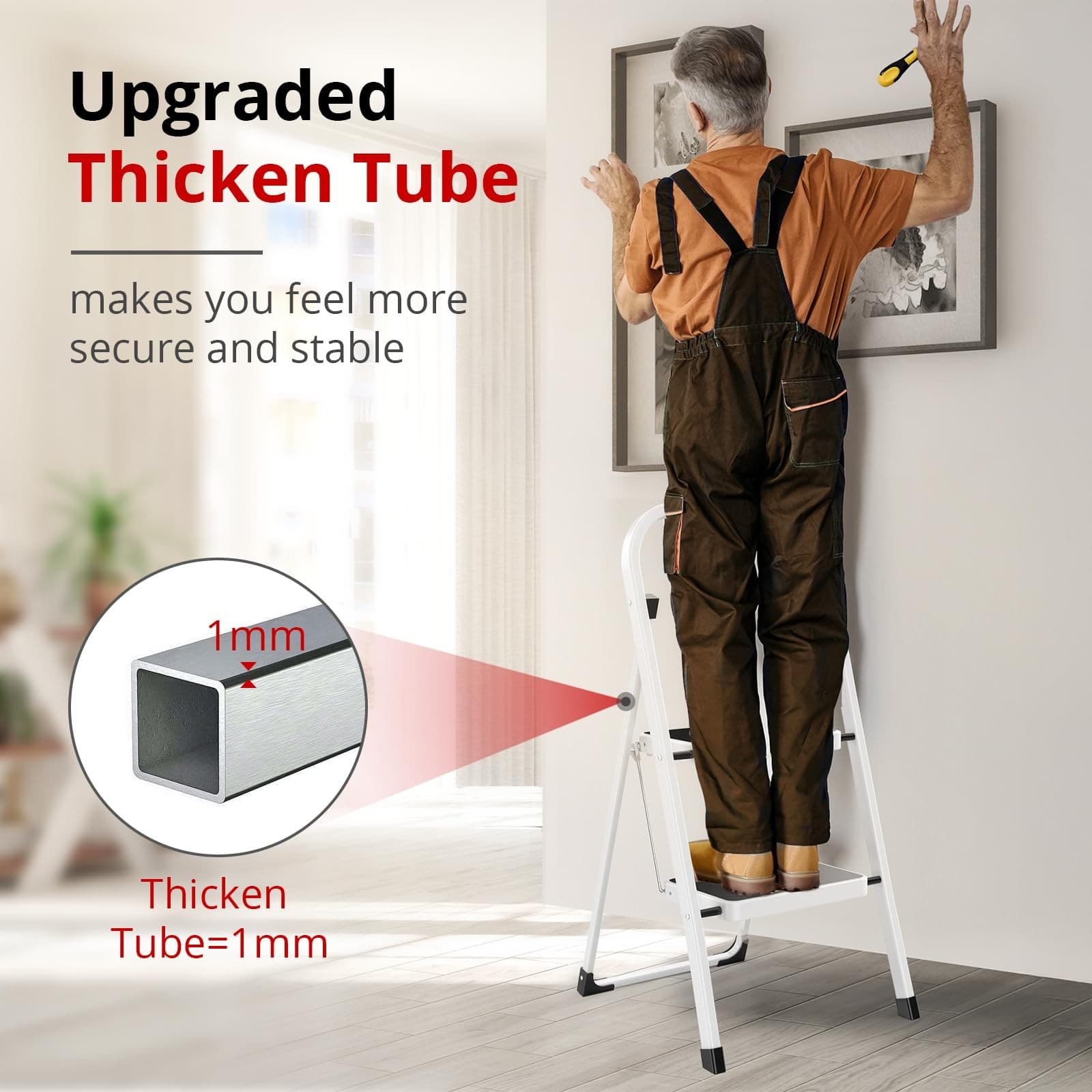 HBTower Step Ladder Folding Step Stool for Adults with Anti-Slip Pedal,330 lb... 5