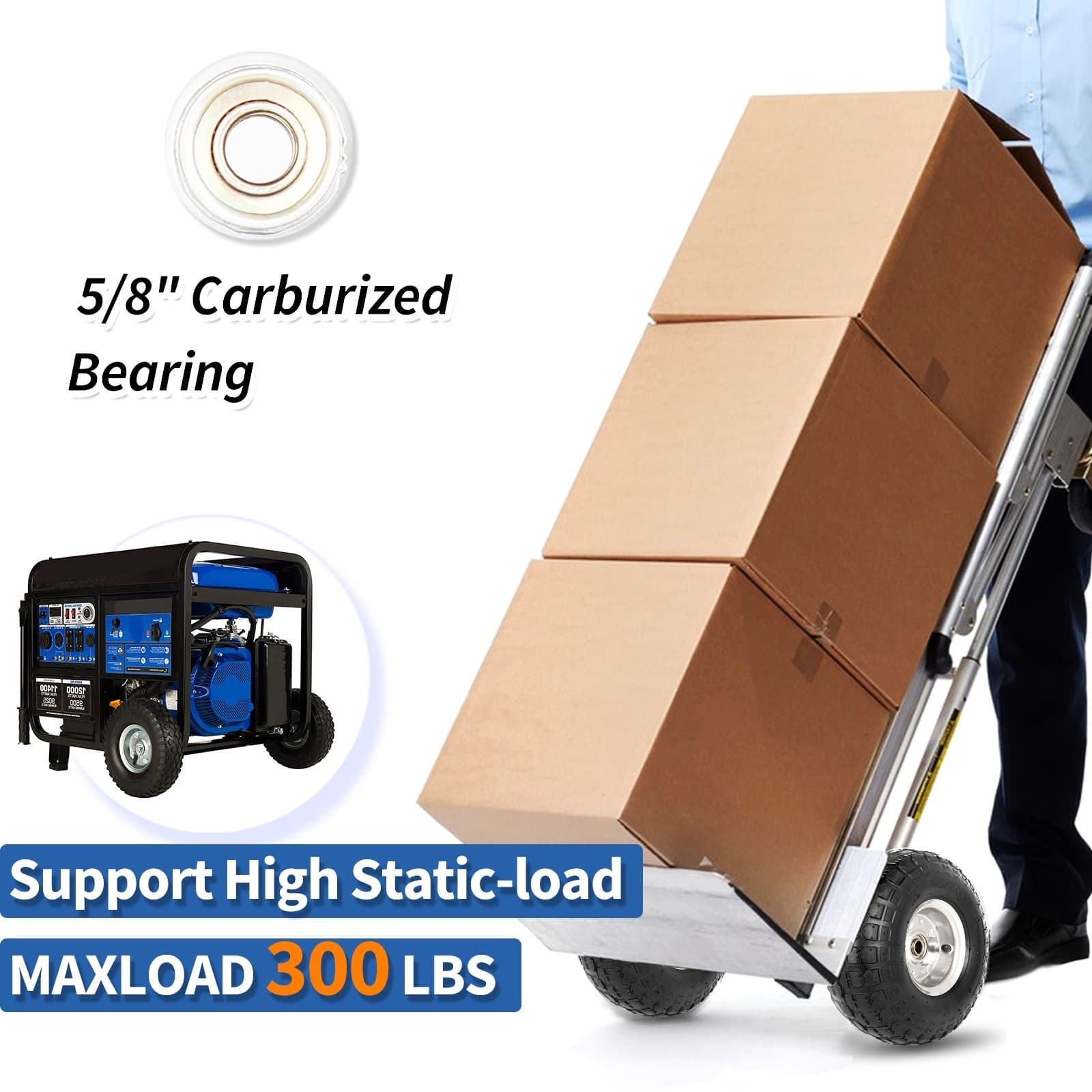 2-Pack 4.10/3.50-4" Tire & Wheel, 10" Pneumatic Tire for Hand Truck Trolley Cart 5