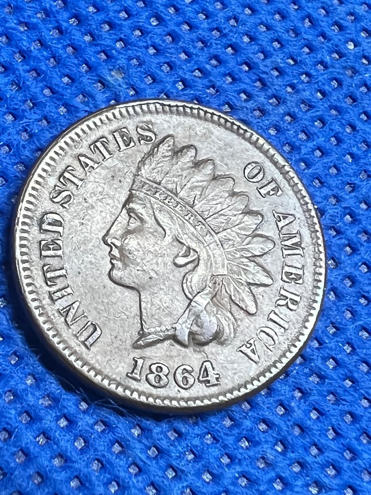 1864 L On Ribbon INDIAN HEAD CENT L ON RIBBON XF40  #436 2