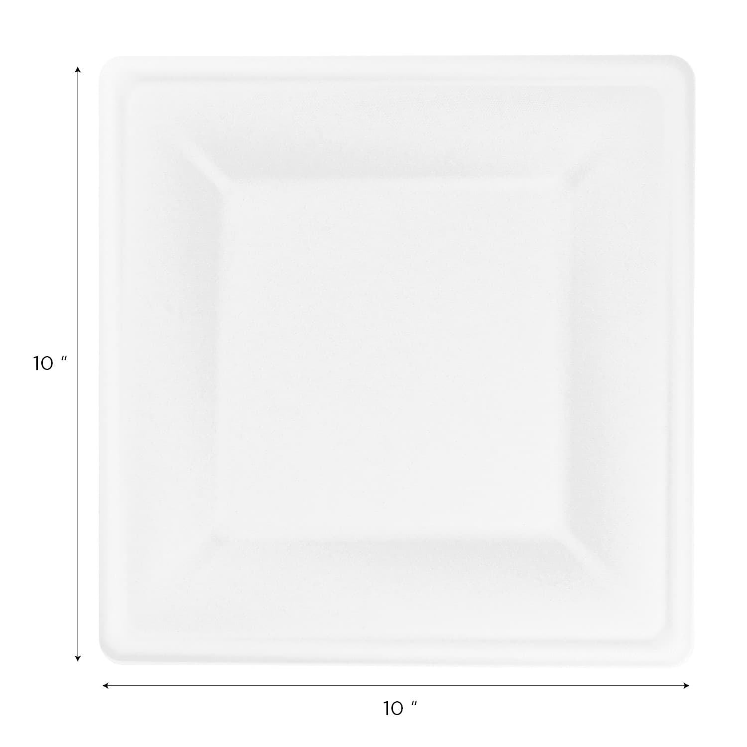 Karat Earth 10”x 10” Paper Square Plate, PFAS Free, Molded Fiber, White - 500 pc 6