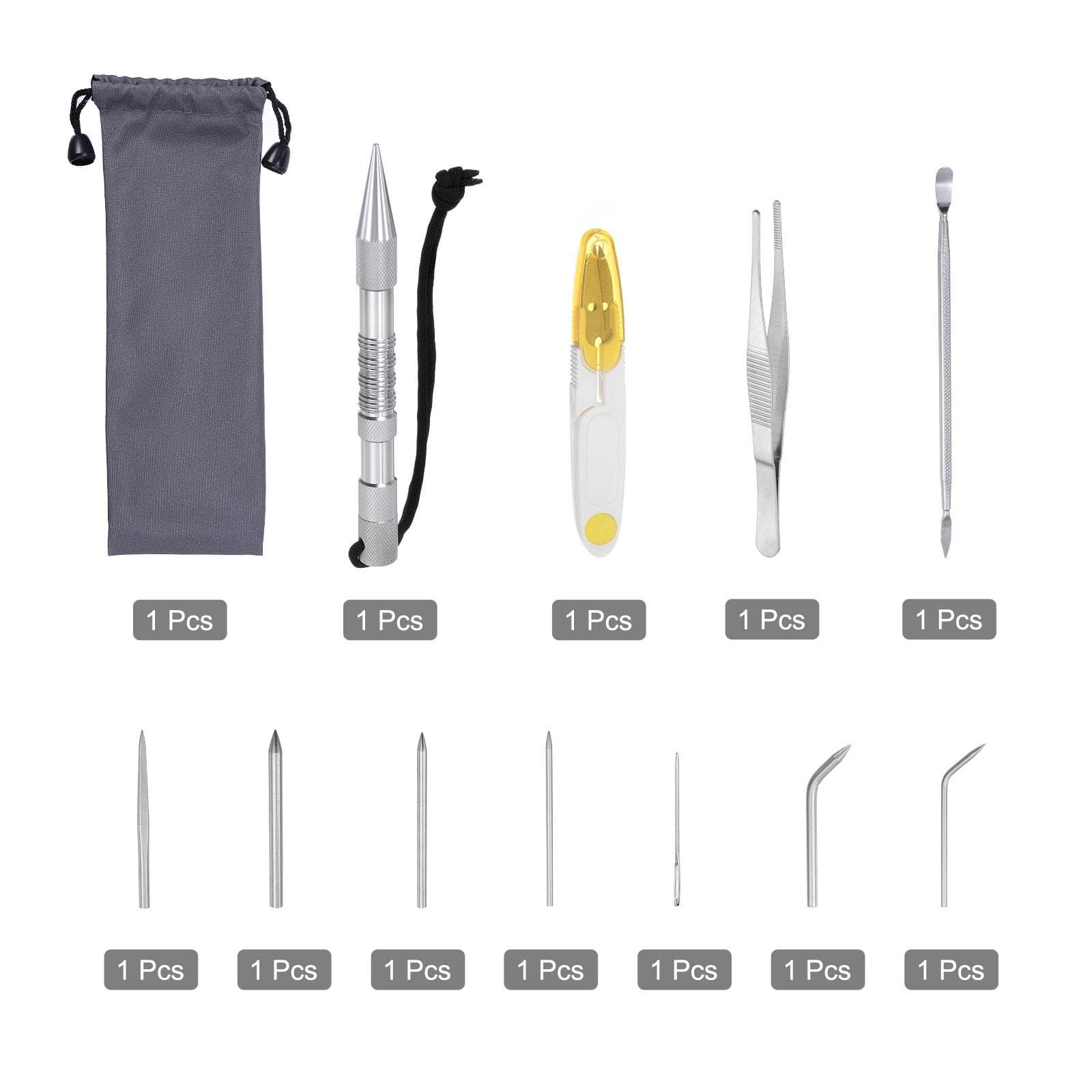 Paracord Stitching Set with Marlinspike, Accessories Silver Tone 3