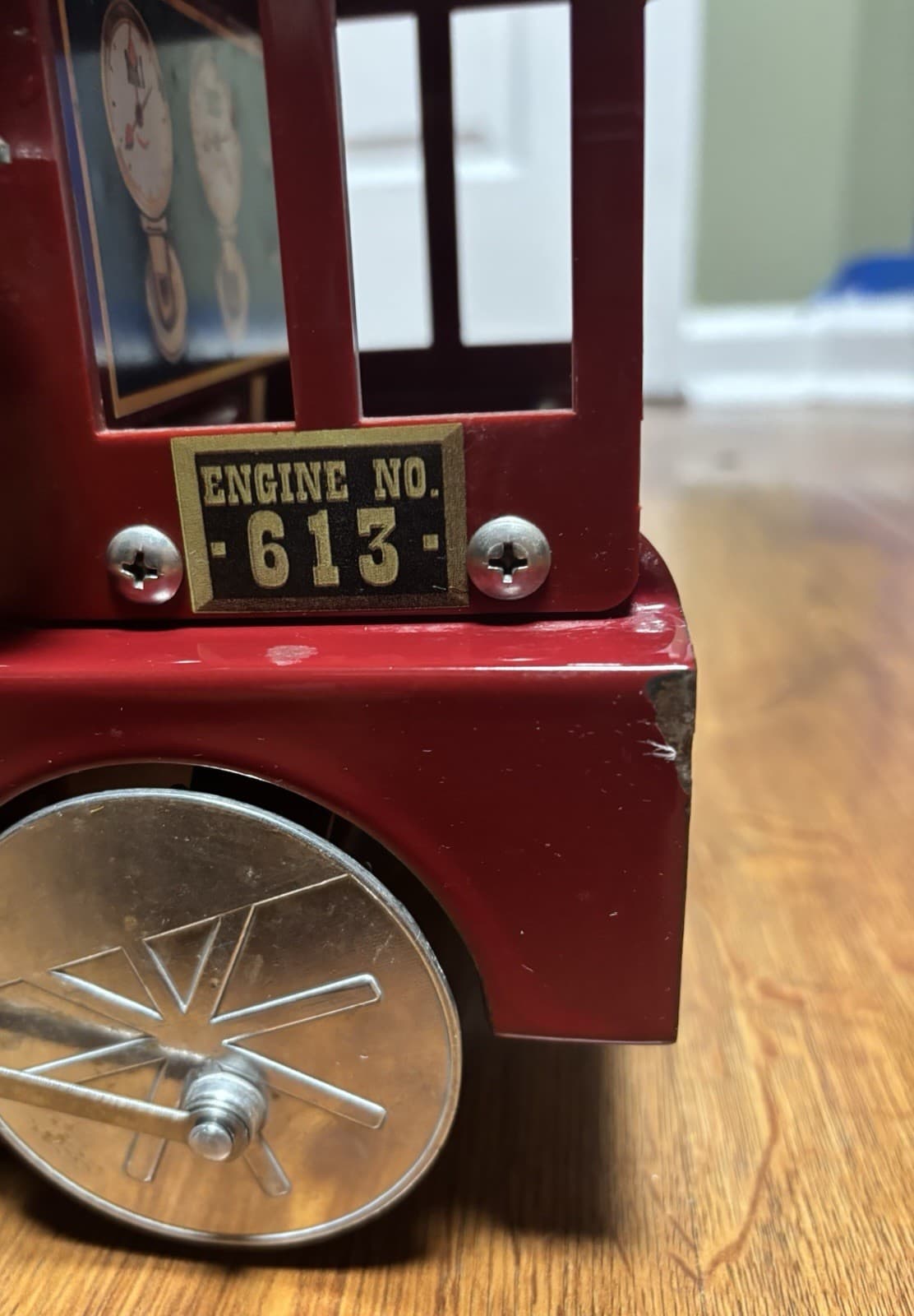 Vintage MKI Kamenstein Tea Kettle Pot World Of Motion Steam Engine Train 613 Red 3