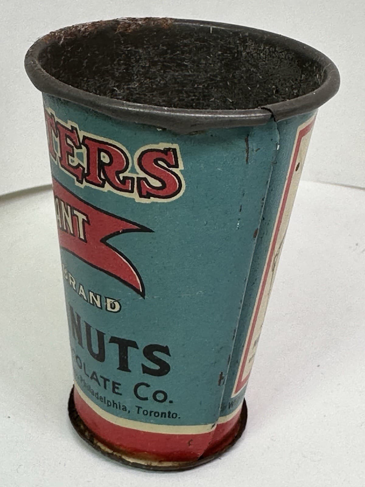 Rare Antique Advertising | PLANTERS PEANUTS 5¢ SAMPLE CUP | Tin Litho Scoop 4