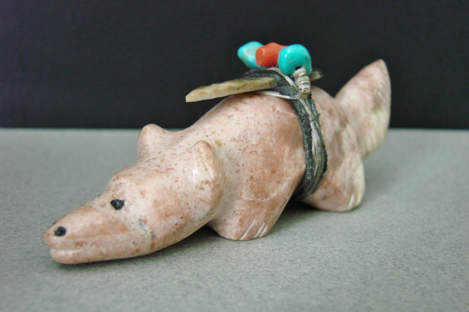 Vintage 1970's Native Zuni Bushy Tail Fetish Carving By Edna Leki  (d.) 2