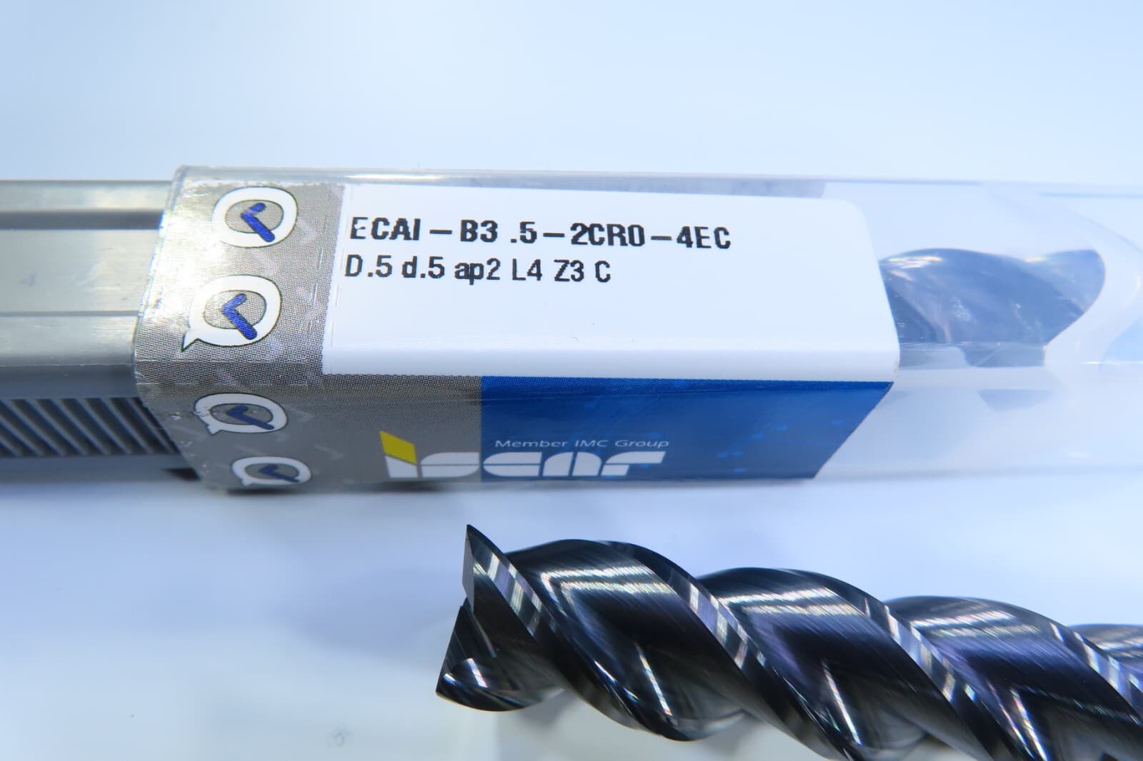 NEW 1/2" ISCAR ECAI-B3 .5-2CR0-4EC SOLID CARBIDE END MILL LONG 4" REACH LENGTH 6