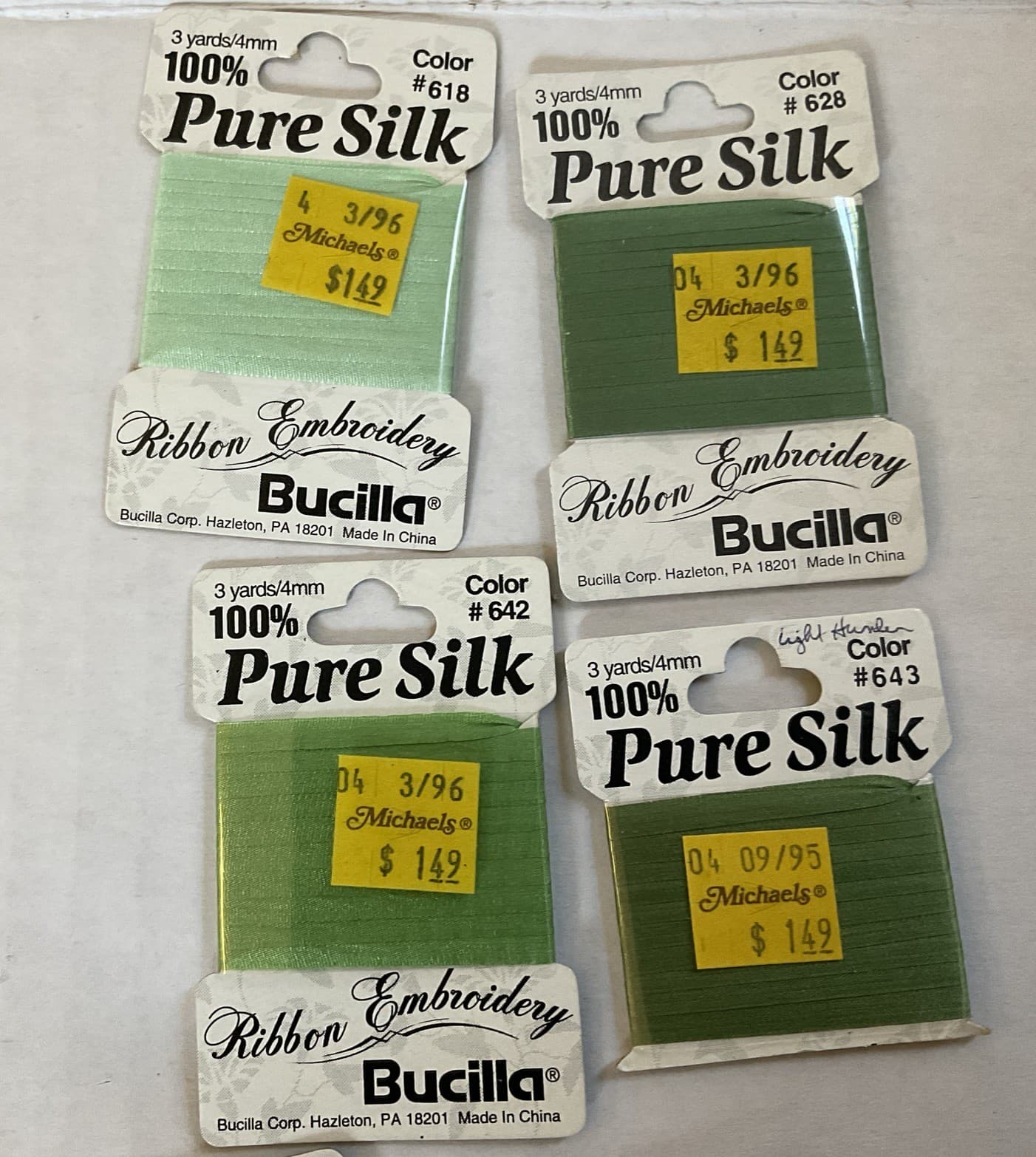 Bucilla Silk Embroidery Ribbon Lot Of 14 3