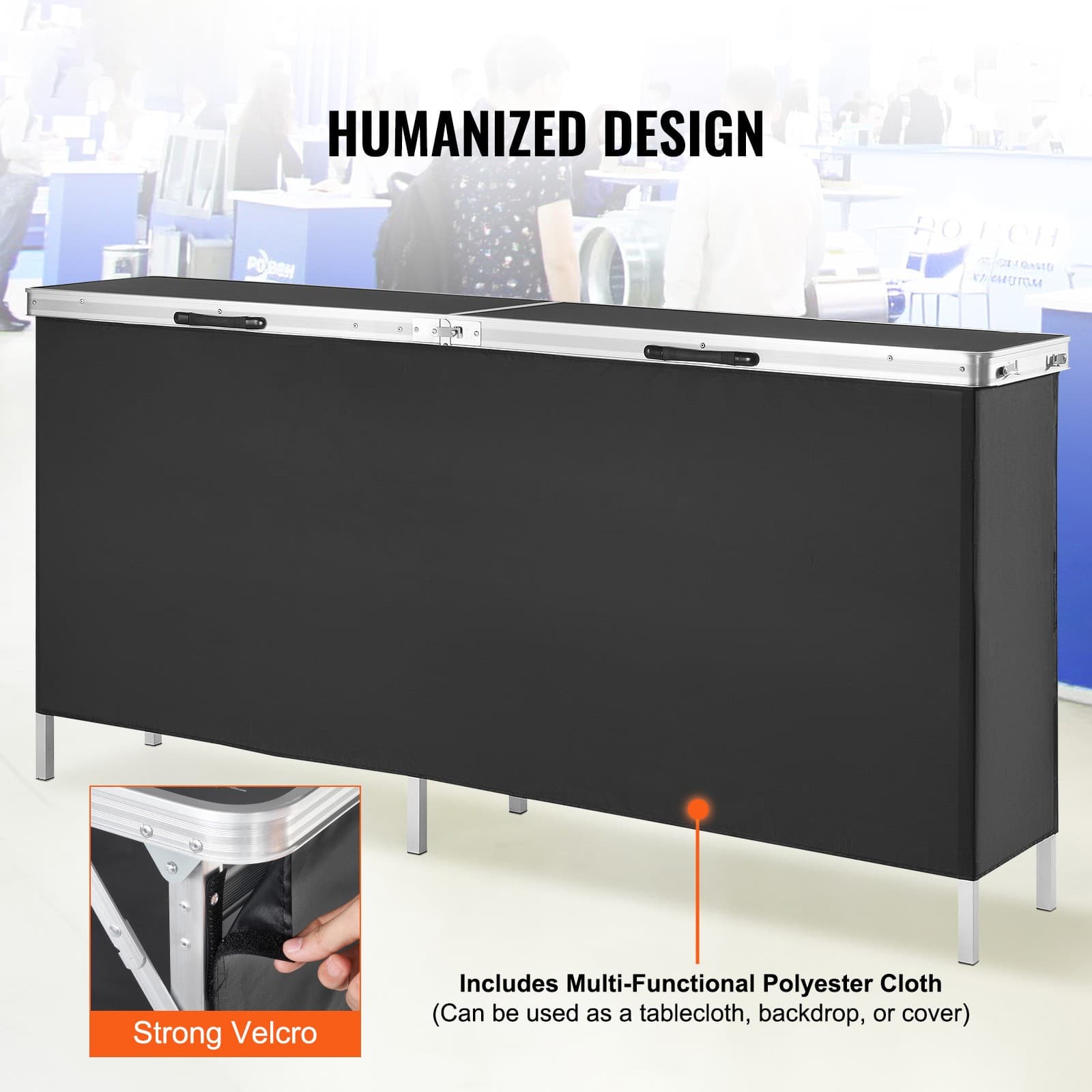 Uimoso Trade Show Display Podium Table Counter Stand 77.95x15.16x34.65" Folding 2