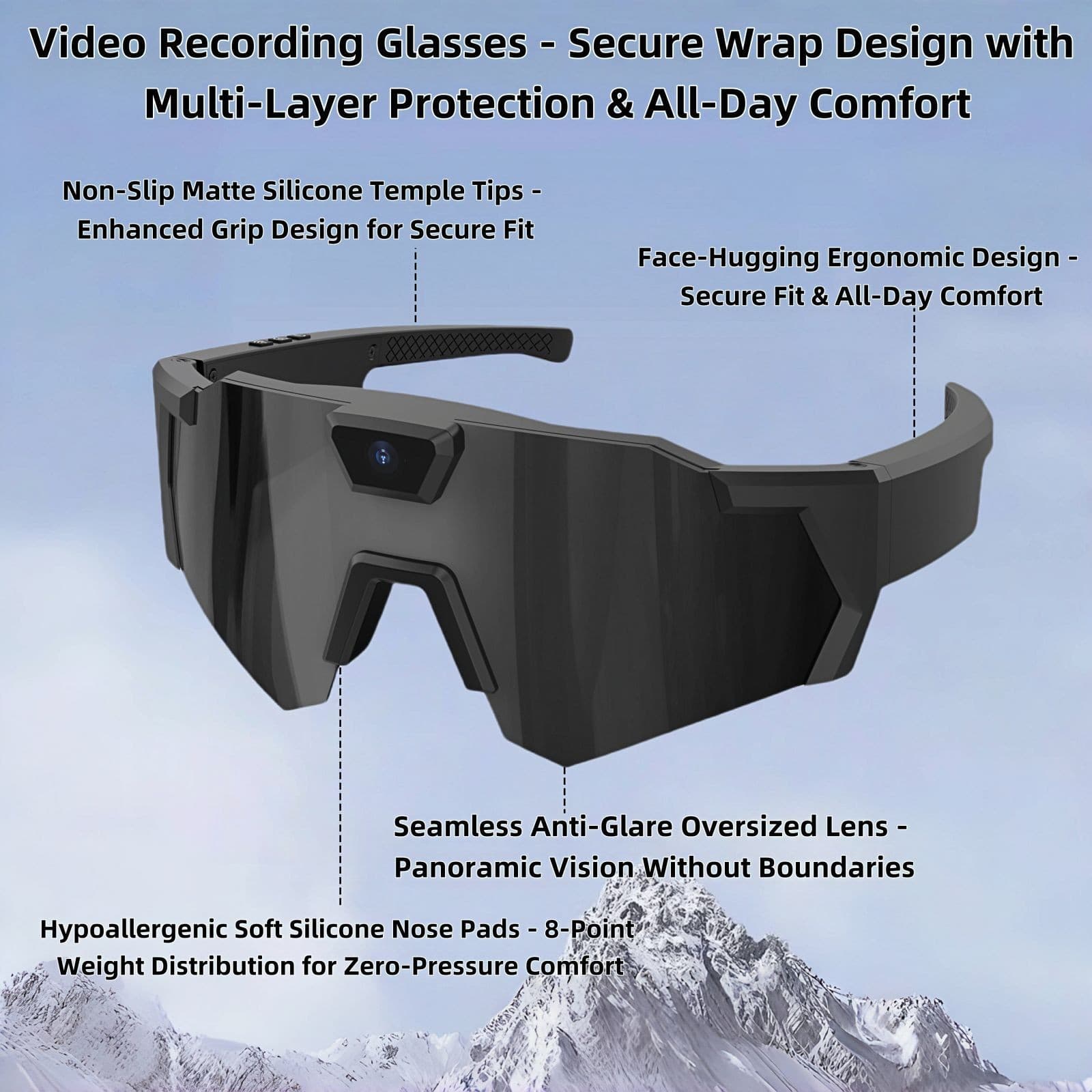 Smart Glasses Camera Video Recording Wearable Camera HD 1080P（No Memory Card） 6