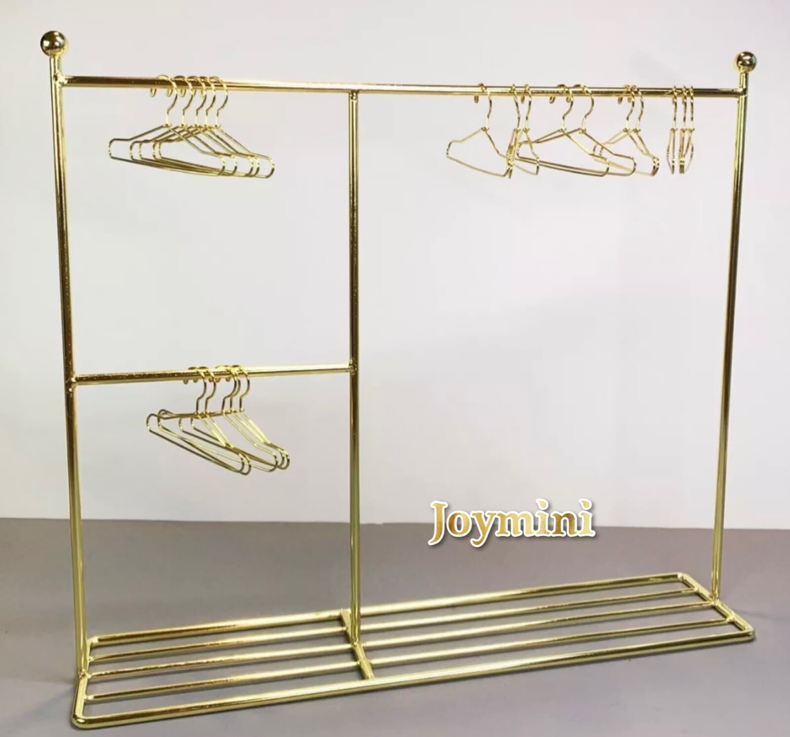 10PCS Metal Hangers Golden Dollhouse For Fashion Doll Clothing Rack Stand Toy 4