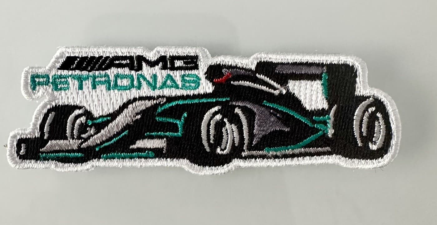 F1 AMG PETRONAS MERCEDES RACE CAR RACING Iron on PATCH 1.5” H X 3” L