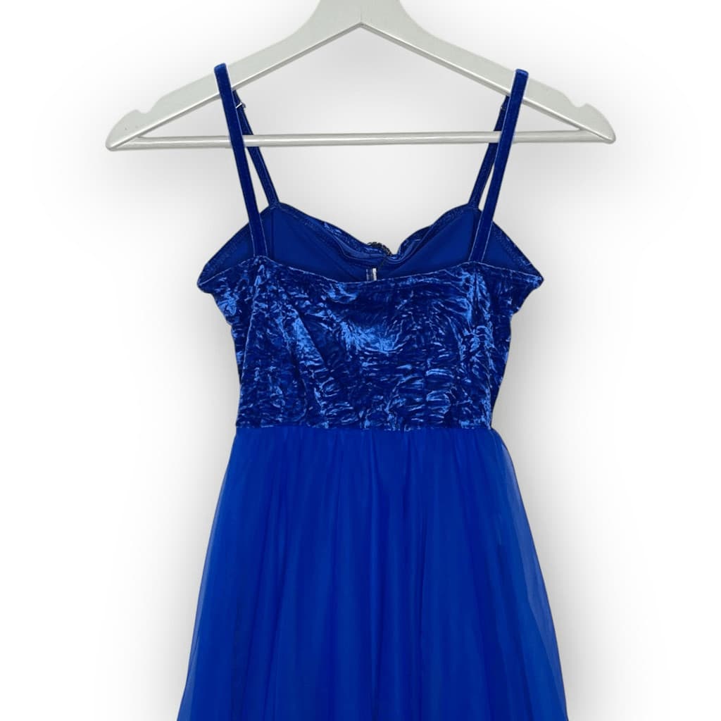 Wolff Fording & Company Lyrical Royal Blue Chiffon & Velvet Dance Dress Petite 5