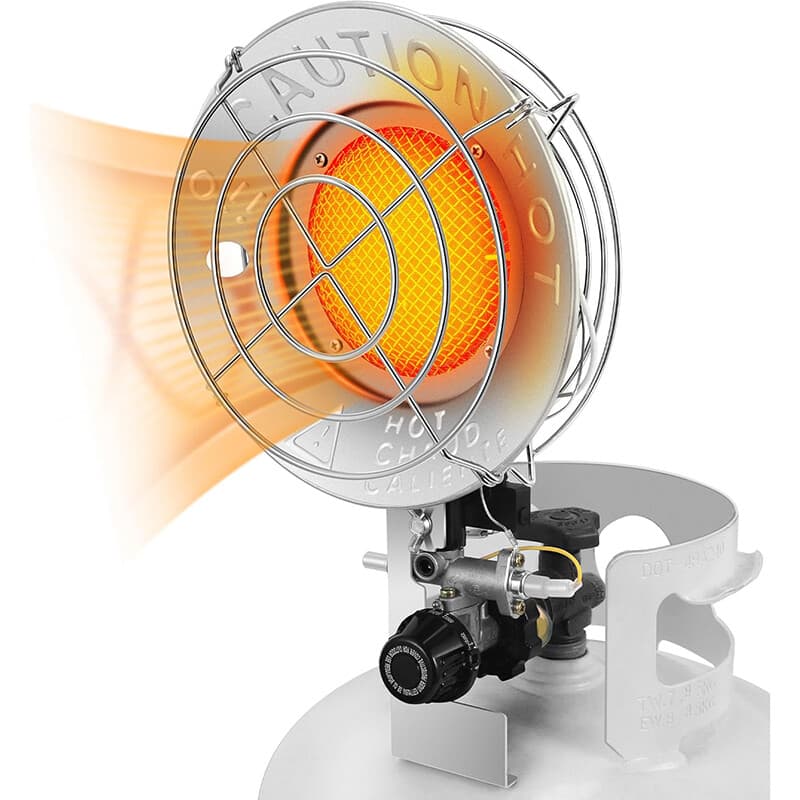 Single Tank Top Propane Heater 15,000 BTU w/ Tip-over Switch & Shut-off Valve