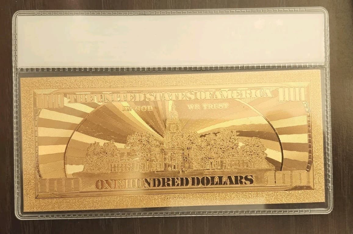 🔥$100 Dollar Bill 24k Carat Gold✨️ With Certificate of Authenticity 🔥 2