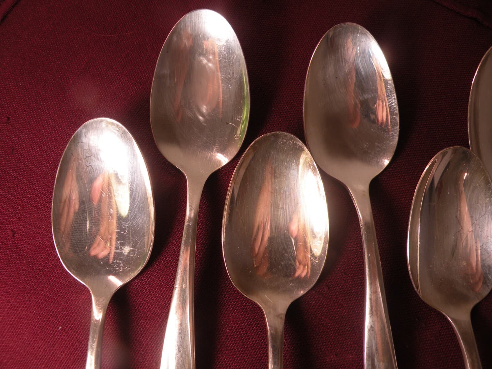 Set Of 7 Teaspoons 1957 EXQUISITE Rogers & Bro International Silverplate 6 1/8" 2