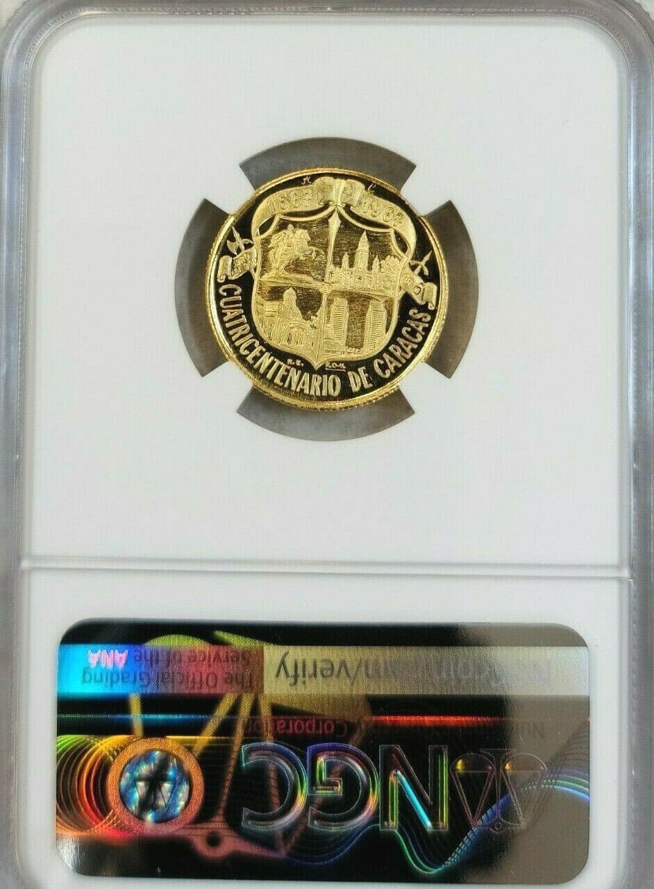 1967 VENEZUELA GOLD MEDAL FOUNDING OF CARACAS NGC PF 69 ULTRA CAMEO RARE TOP POP 4