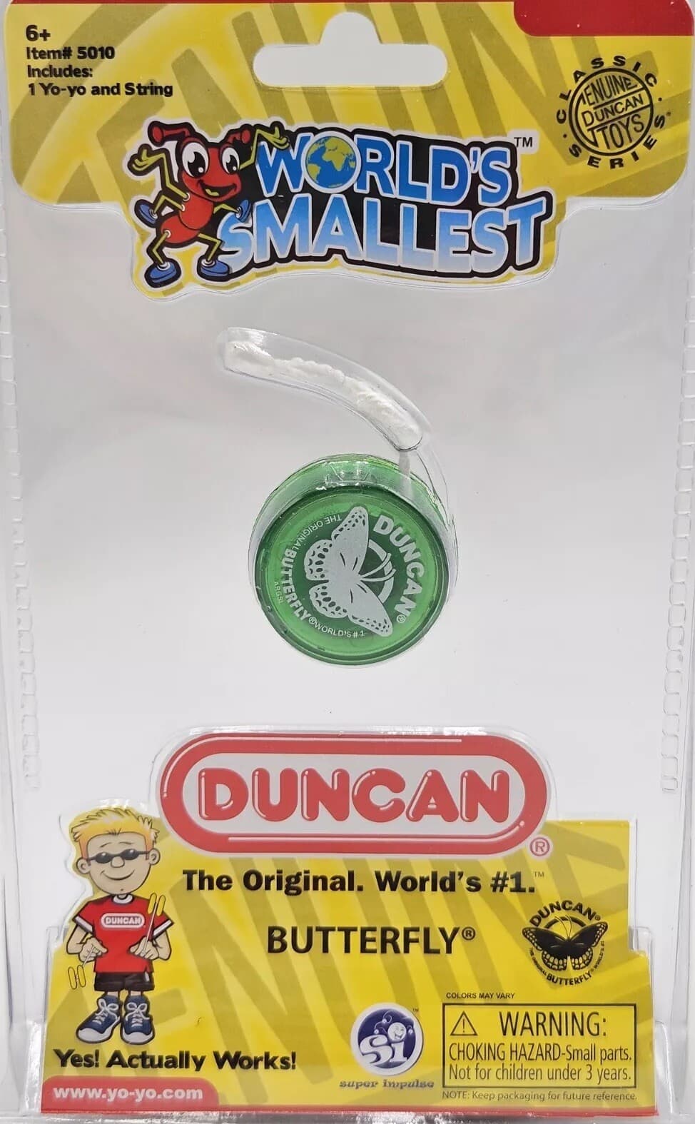 Lot Of All 3 New World's Smallest Duncan Butterfly Yo-Yo YoYo Blue Red Green 3