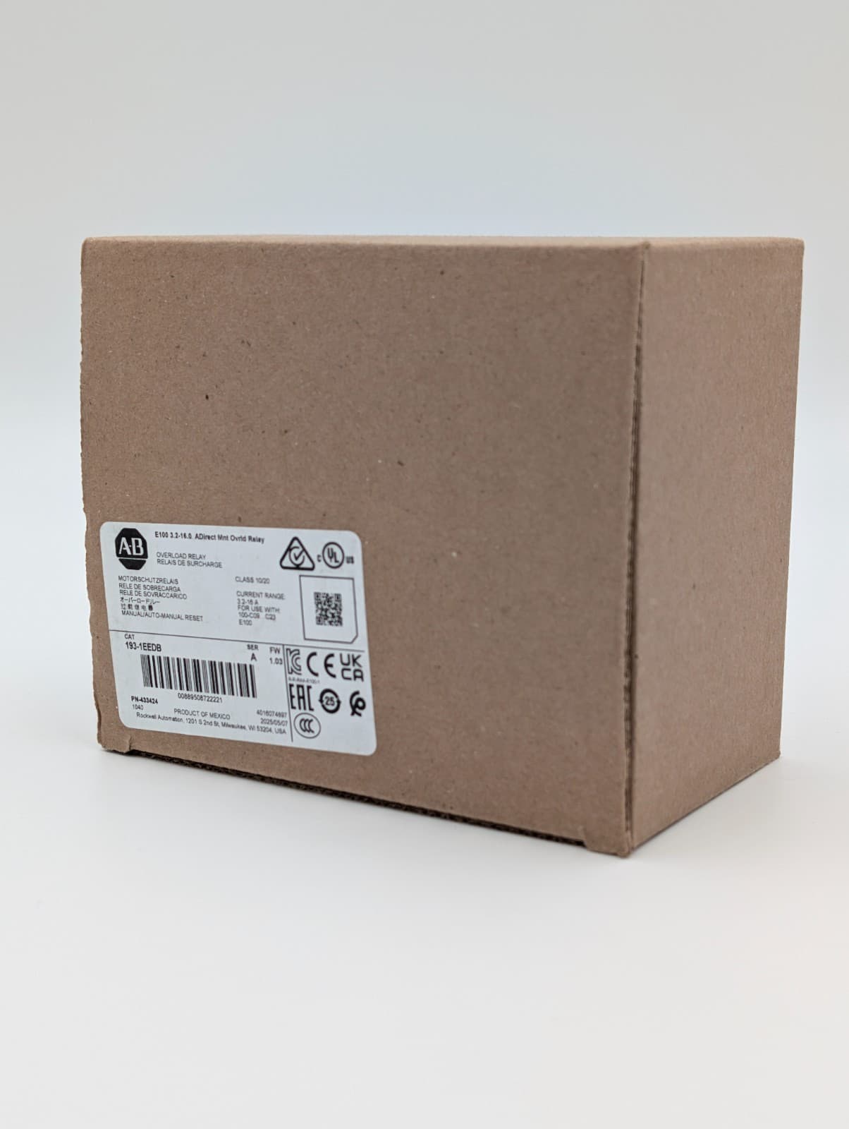 Allen Bradley 193-1EEDB Overload Relay 1NC + 1NO F.L.C, 16 A US Stock New in Box 6