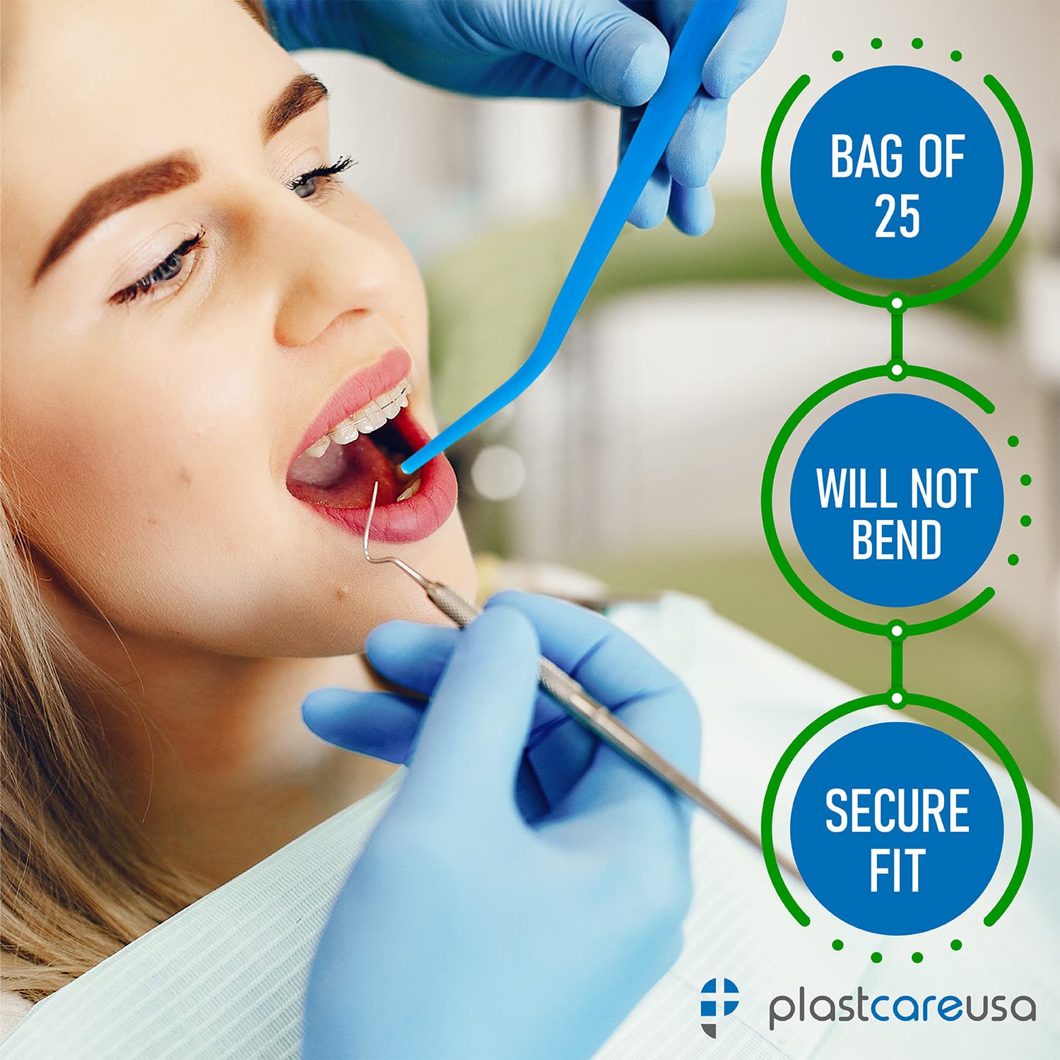 Blue Surgical Aspirator Tips Small size 1/16" Dental Suction Tip (Choose Qty) 6