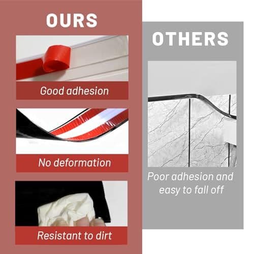 22 Feet Flexible Inside & Outside Corner Trim Molding, Peel Black, Width 0.8 in 6