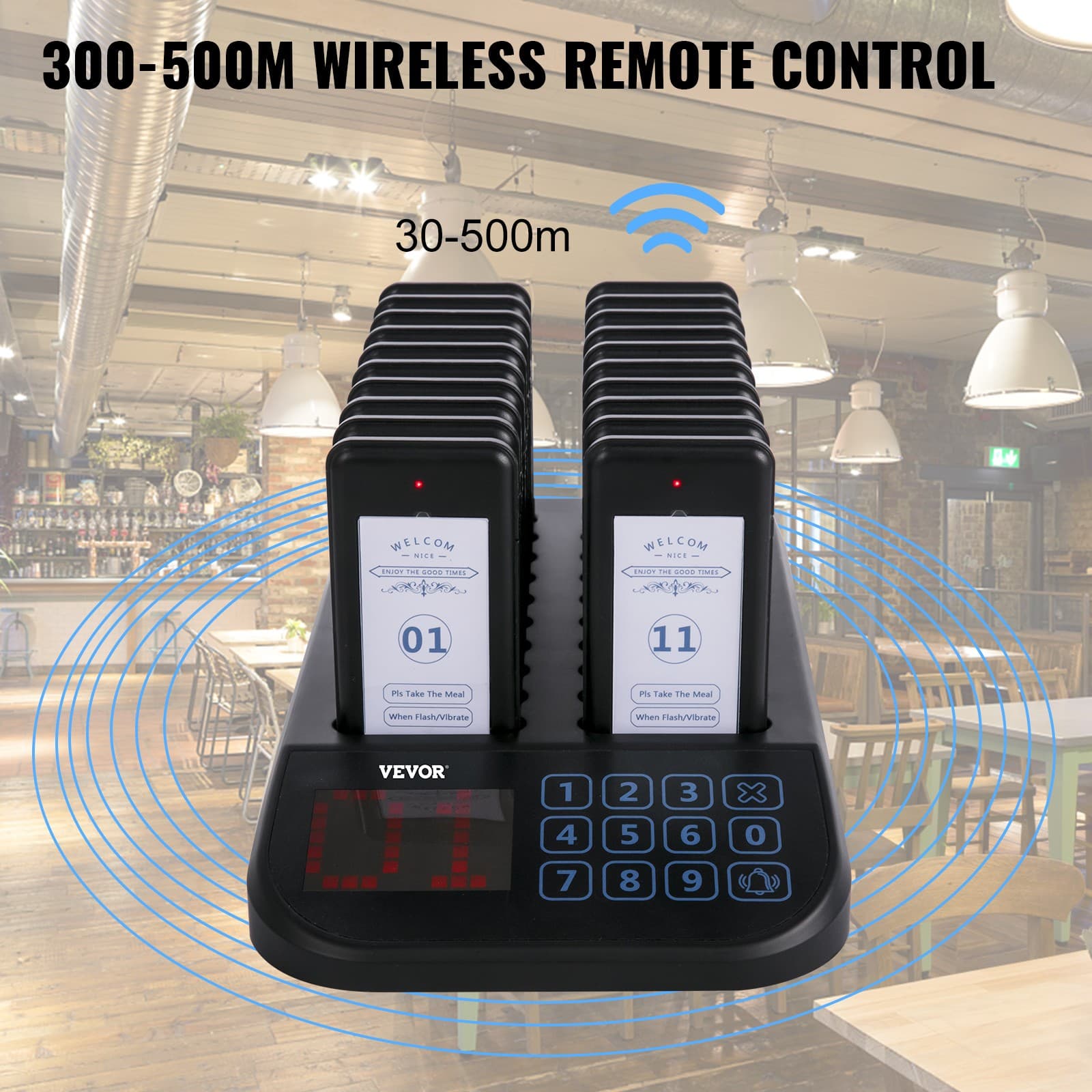 VEVOR Restaurant Pager Paging System 20 Coasters Wireless Pagers for Restaurants 3