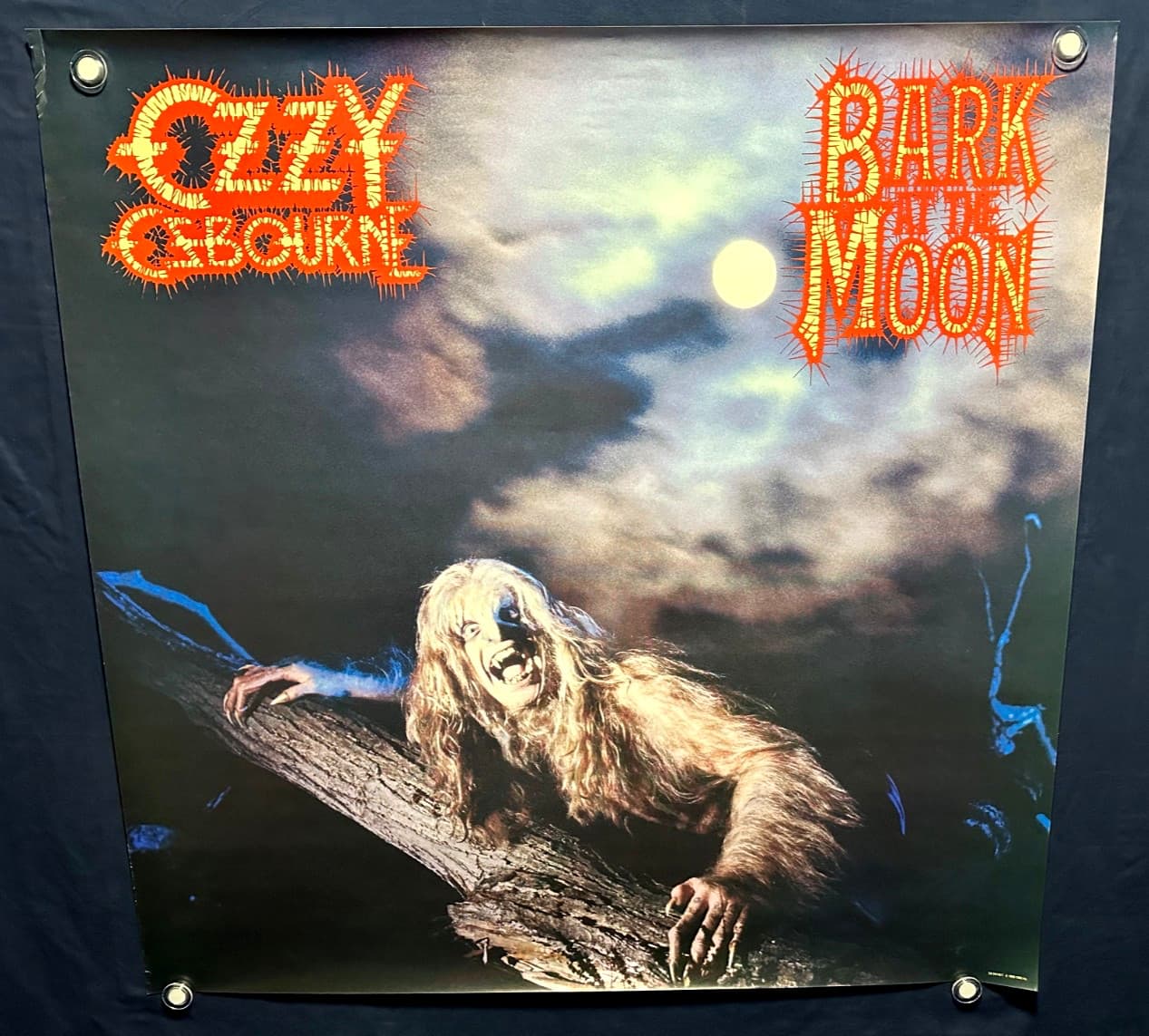 RARE!! 🔥OZZY OSBORNE "Bark At The Moon" RECORD STORE PROMO POSTER unused 36x36