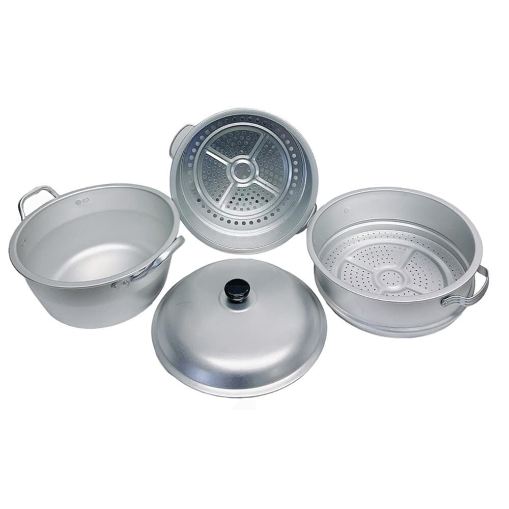 12"/30CM 3 Tier Aluminum Steamer Large And Small Hole Cookware 3 Layers Steamer  4