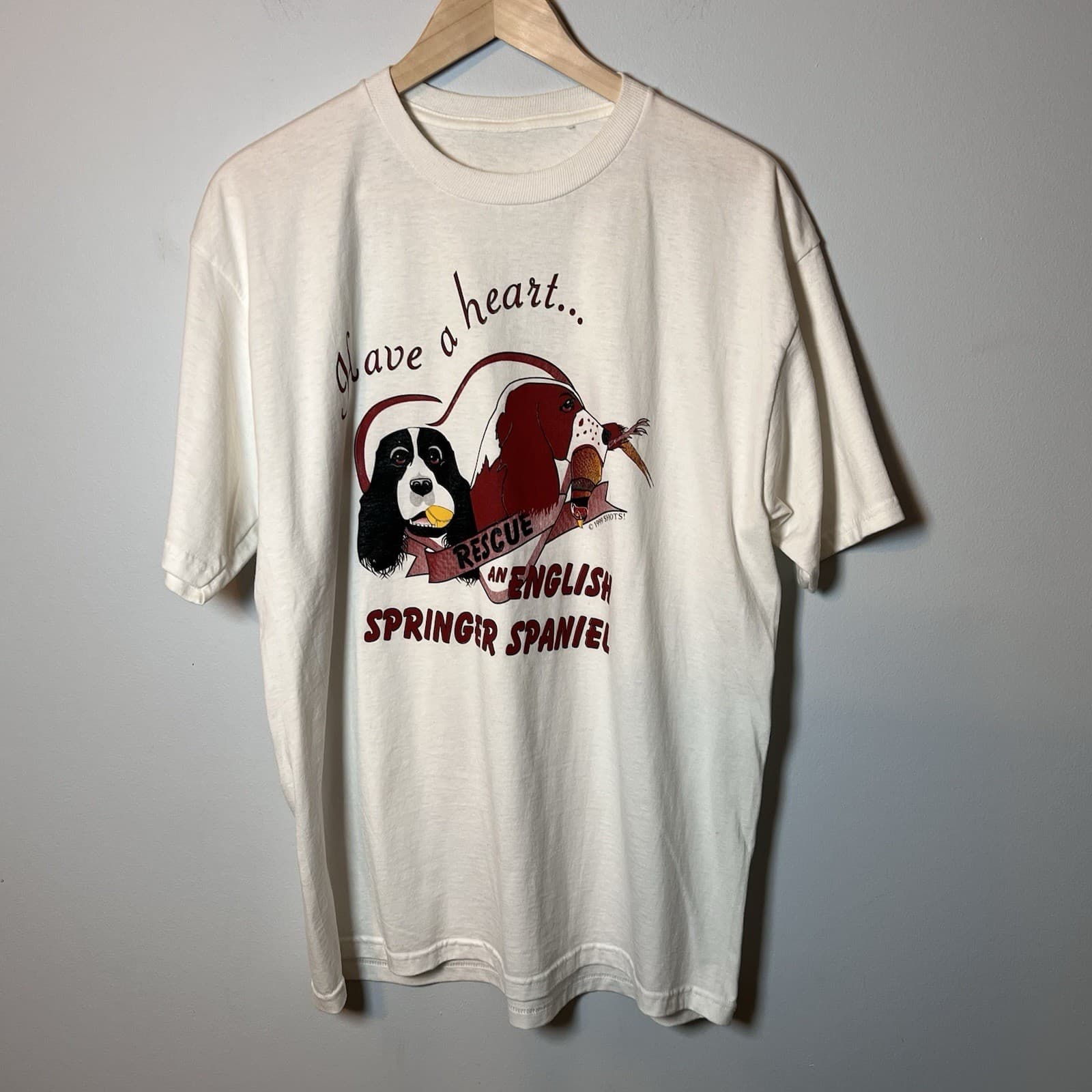 Vintage 1999 English Springer Spaniel T-Shirt Adult Large - Have A Heart Rescue