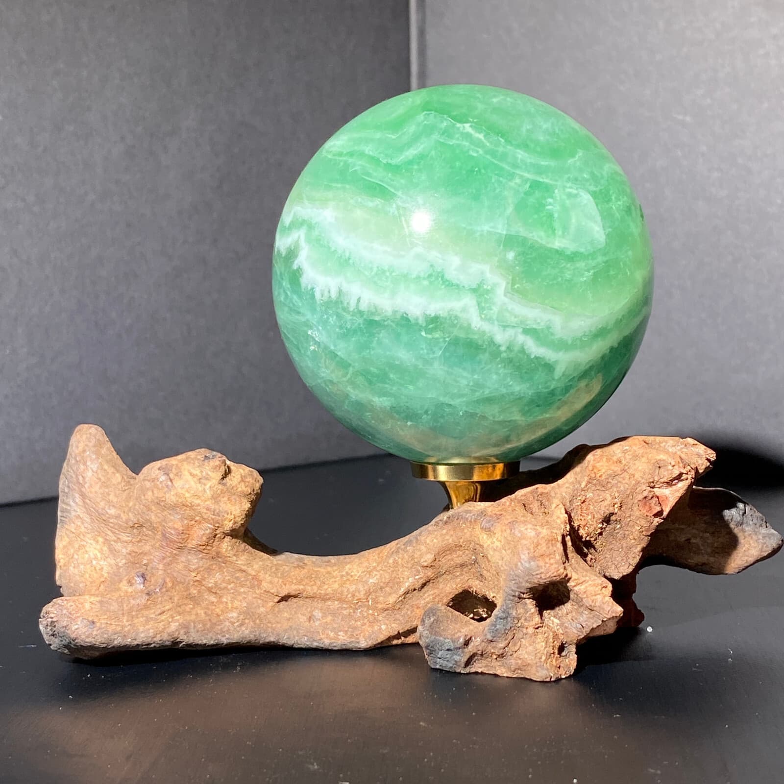 392g Natural fluorite ball quartz crystal Sphere Reiki energy healing 2