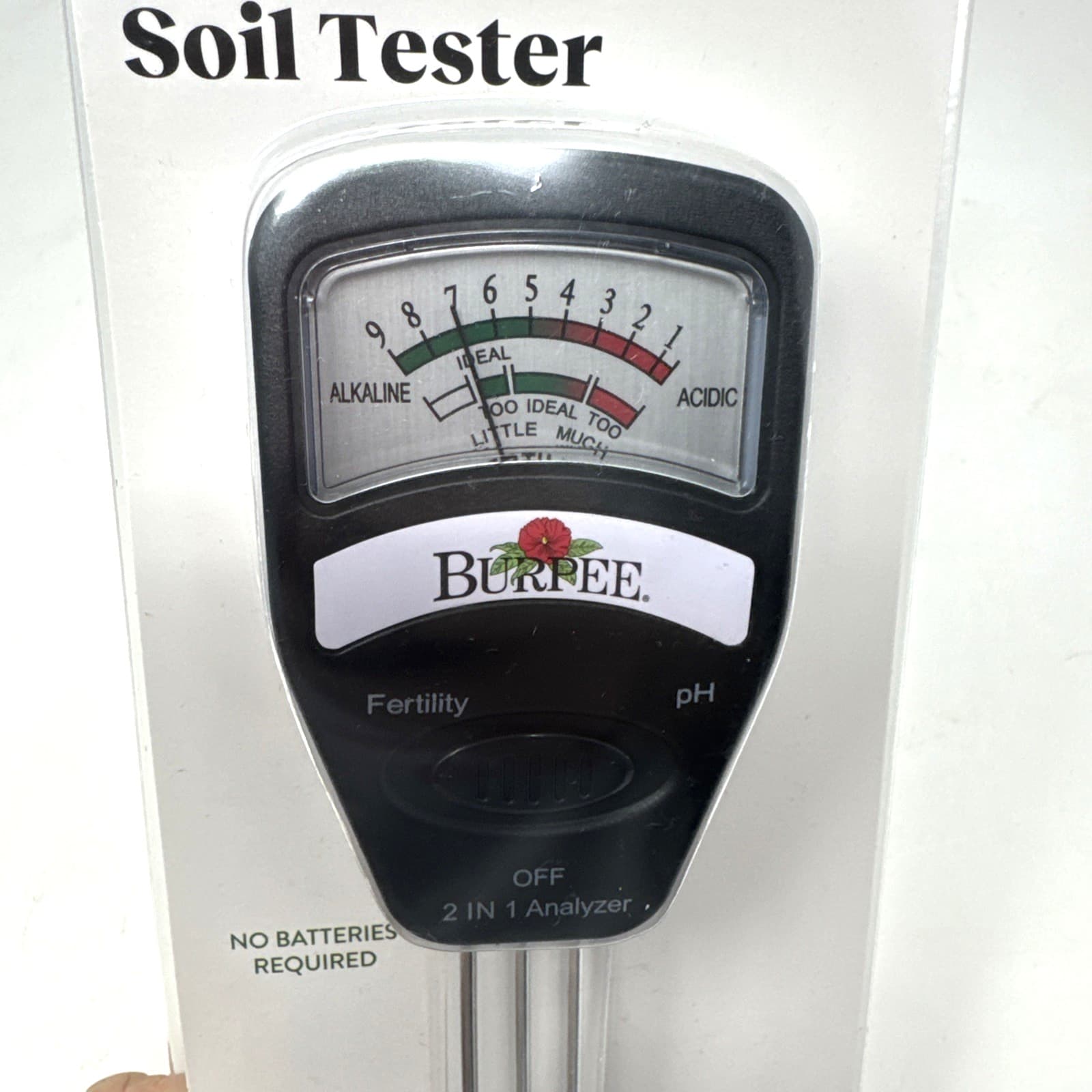 Burpee Electronic Soil Tester for pH & Fertility – No Batteries Needed New 2