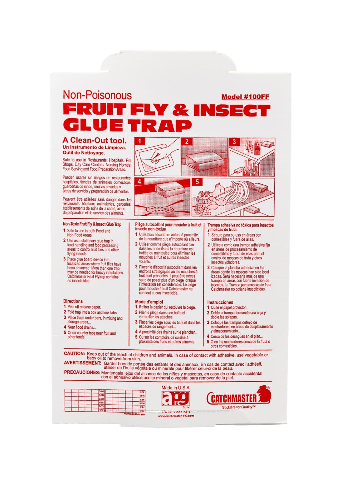 Catchmaster Fruit Fly Trap 100FF Glueboards ( 100 traps) Fruit Flies Drain Flies 5