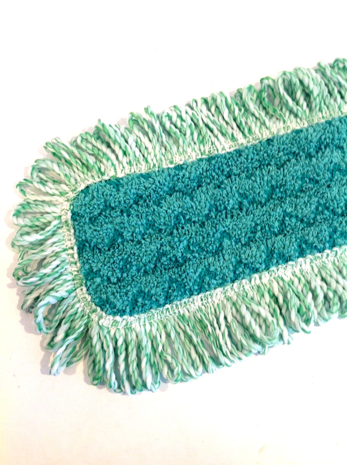 Lot of 2 Rubbermaid HYGEN Q426 Microfiber Fringed Dust Mop Pad 24 x 9" Green New 4