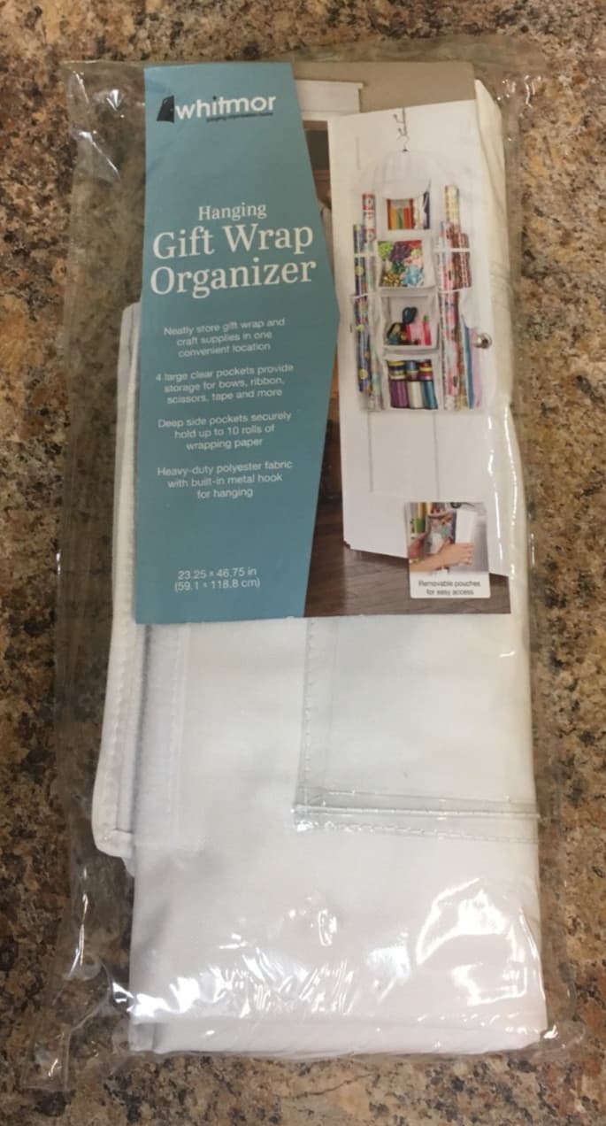 Whitmor 6129-5344 Clear/White Hanging Gift Wrap Organizer