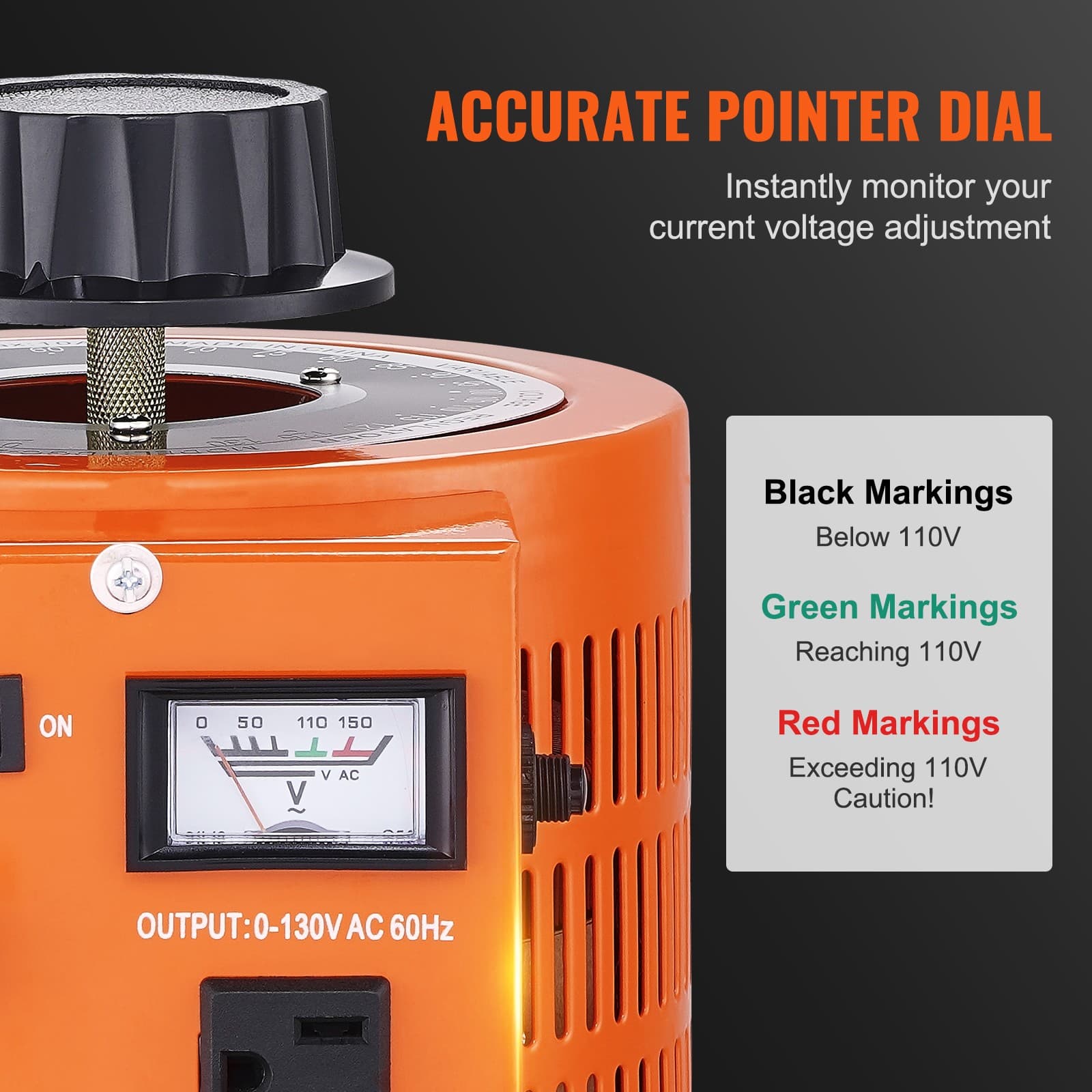 20Amp Variac Transformer Variable AC Voltage Regulator 2000VA 0-130V 6