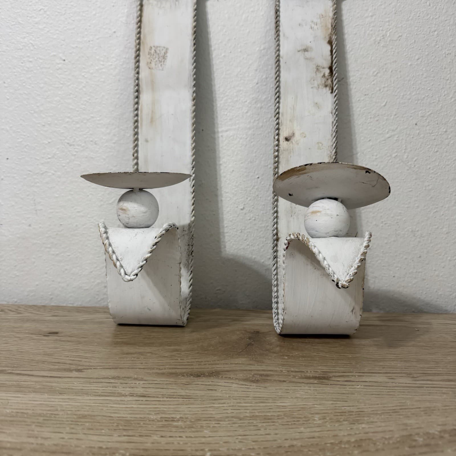 Texas Star Western Candle Wall Sconces Set Of 2 Rustic White Washed Farmhouse 4