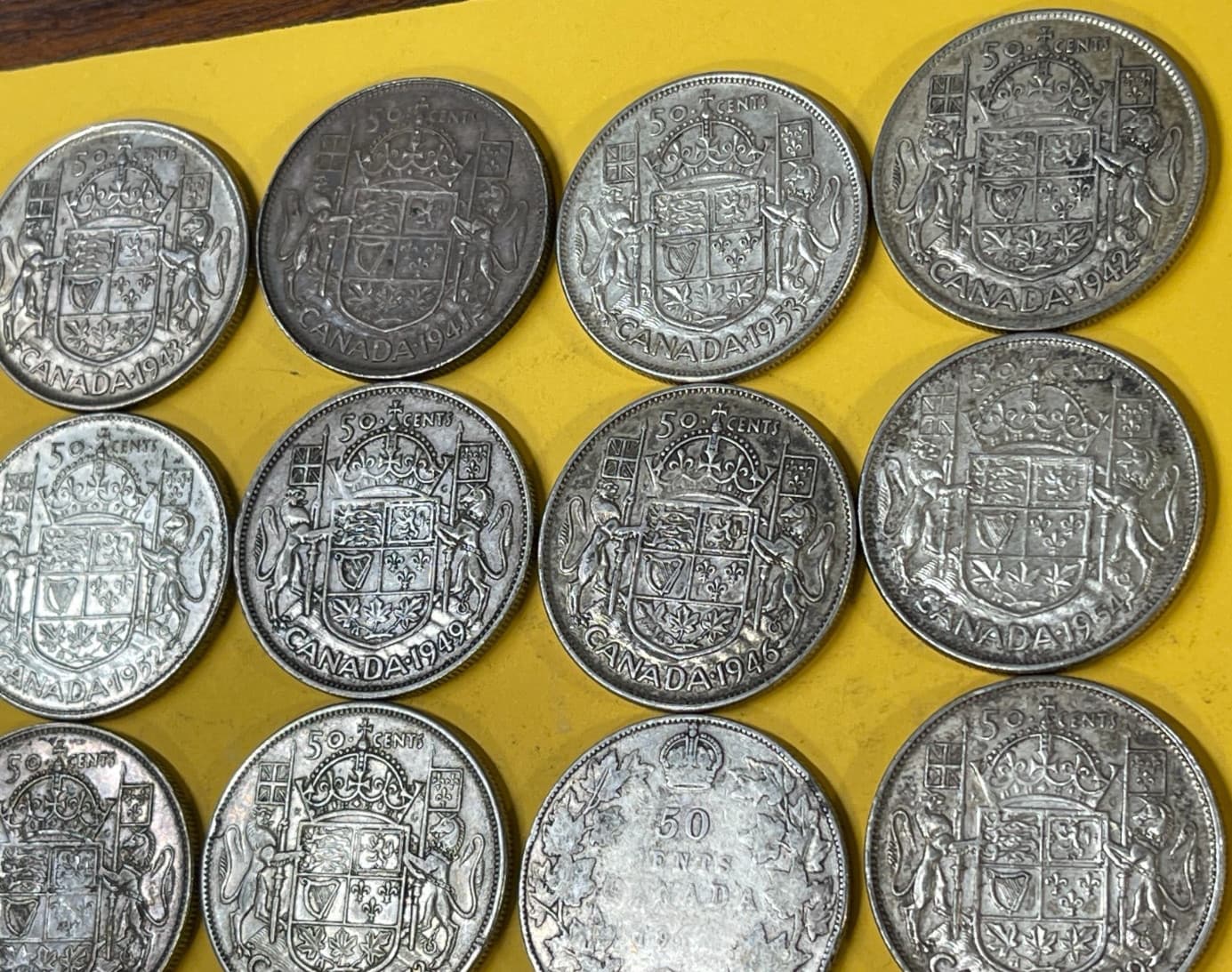 Assorted Early Canada 50 Cents 20 Silver Coins Lot High Value 090125 4