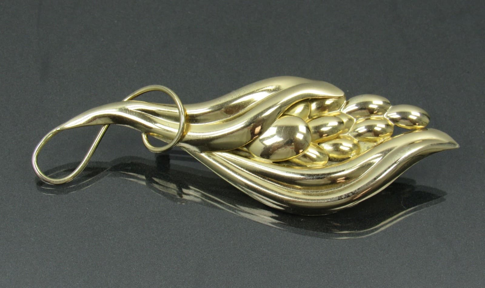 Huge Rare NAPIER Vermeil Sterling Silver Abstract Floral BROOCH PIN 25.2gm 5