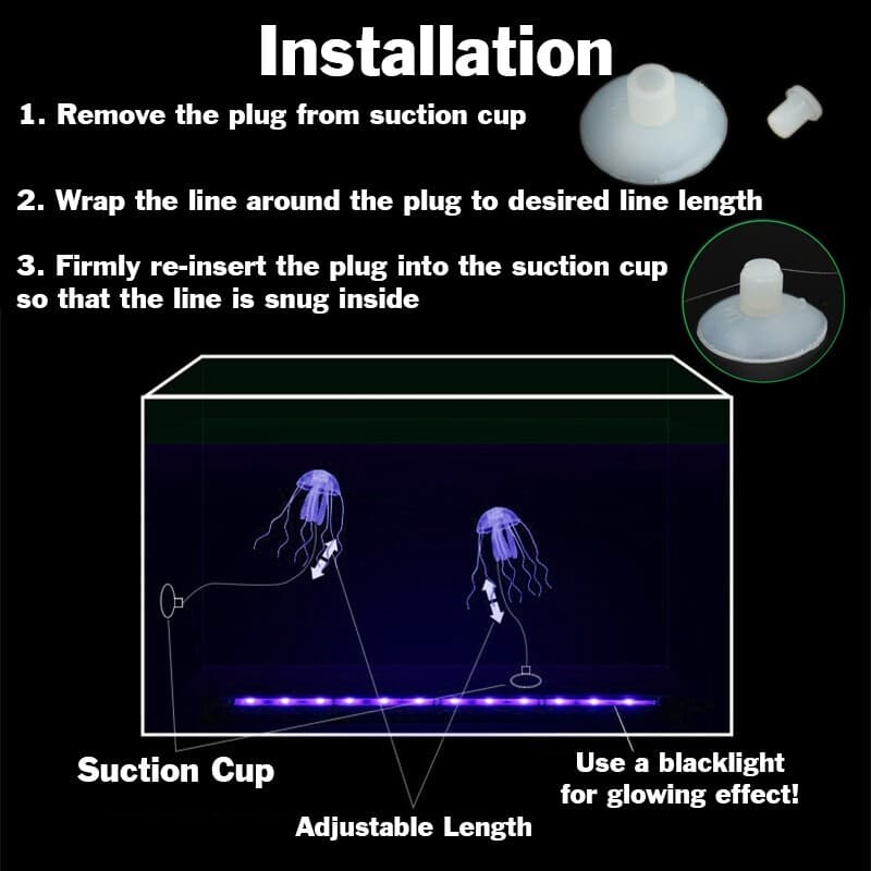 6 Pack of Floating Neon Artificial Jellyfish - Fish Tank Aquarium Decoration 2