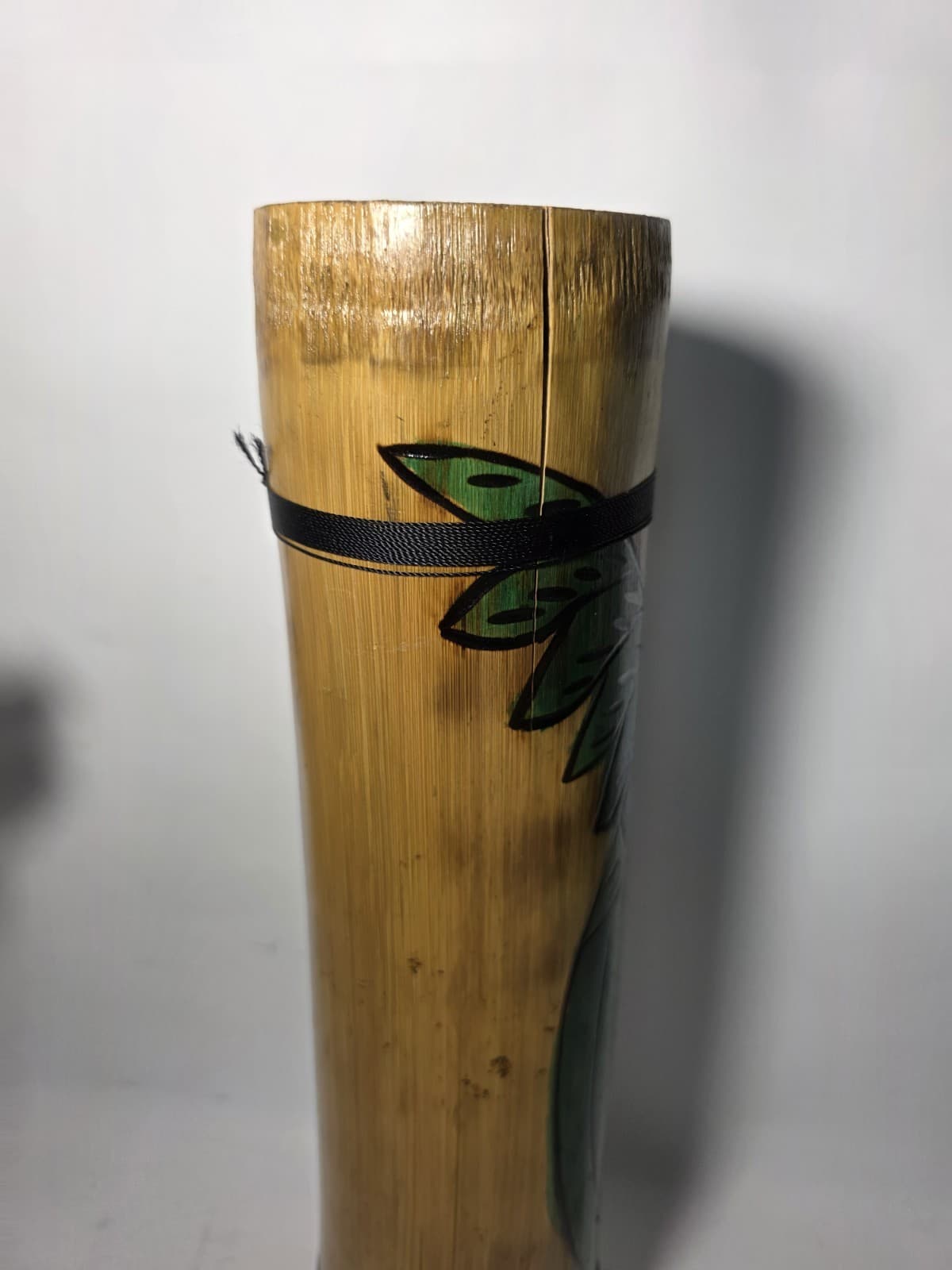 Vintage Bamboo Folk Art Log Drum Wooden Tongue Slit Drum St. John VI 6