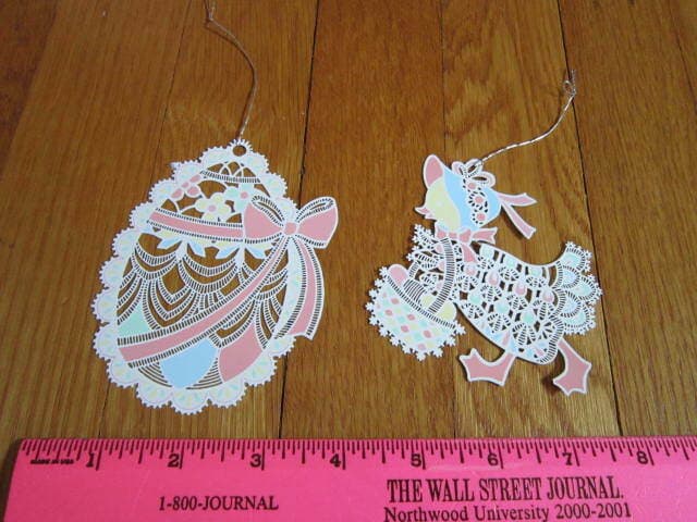 Metal Laser Cut Filigree Easter Decorations Egg Chick/ Duck Basket FREE SHIP 2