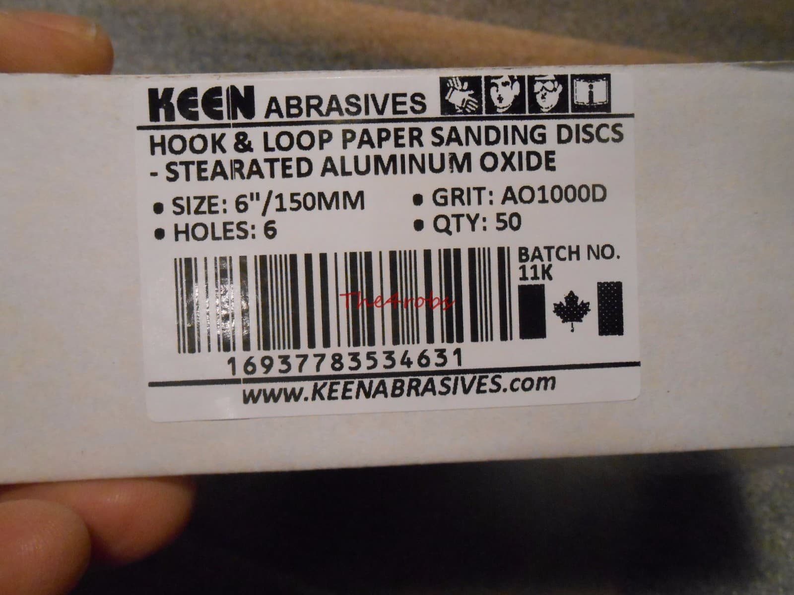 Box of 50 Pieces Keen Abrasives 6" 1000 Grit Hook & Loop Sanding Discs 6 Hole 2