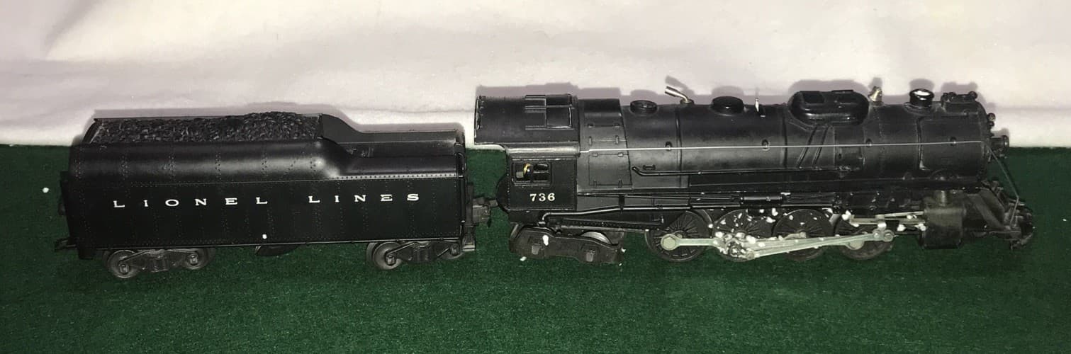 LIONEL POSTWAR  736 LOCOMOTIVE w/ 2046W WHISTLING TENDER EXCELLENT! 2