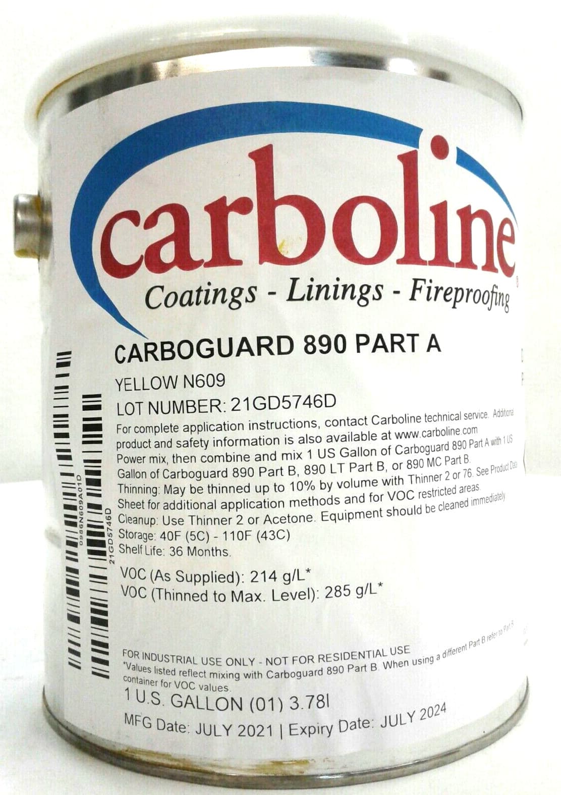 Carboline Coatings Carboguard 890 Part A Yellow N609 1 Gallon 6