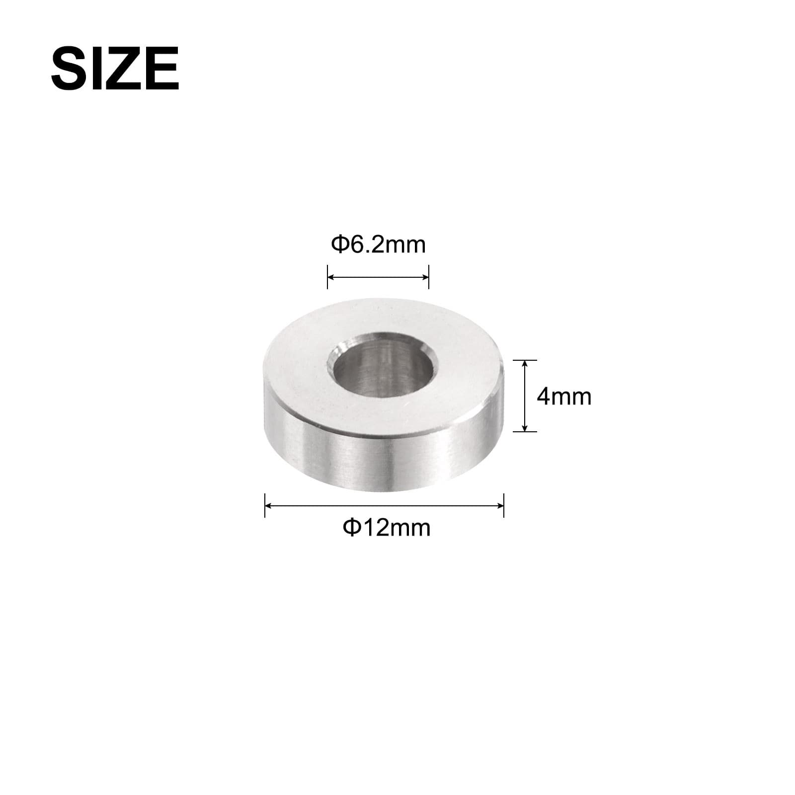 12pcs Stainless Steel Spacer 6.2mm Bore x 15mm OD x 4mm Length 2