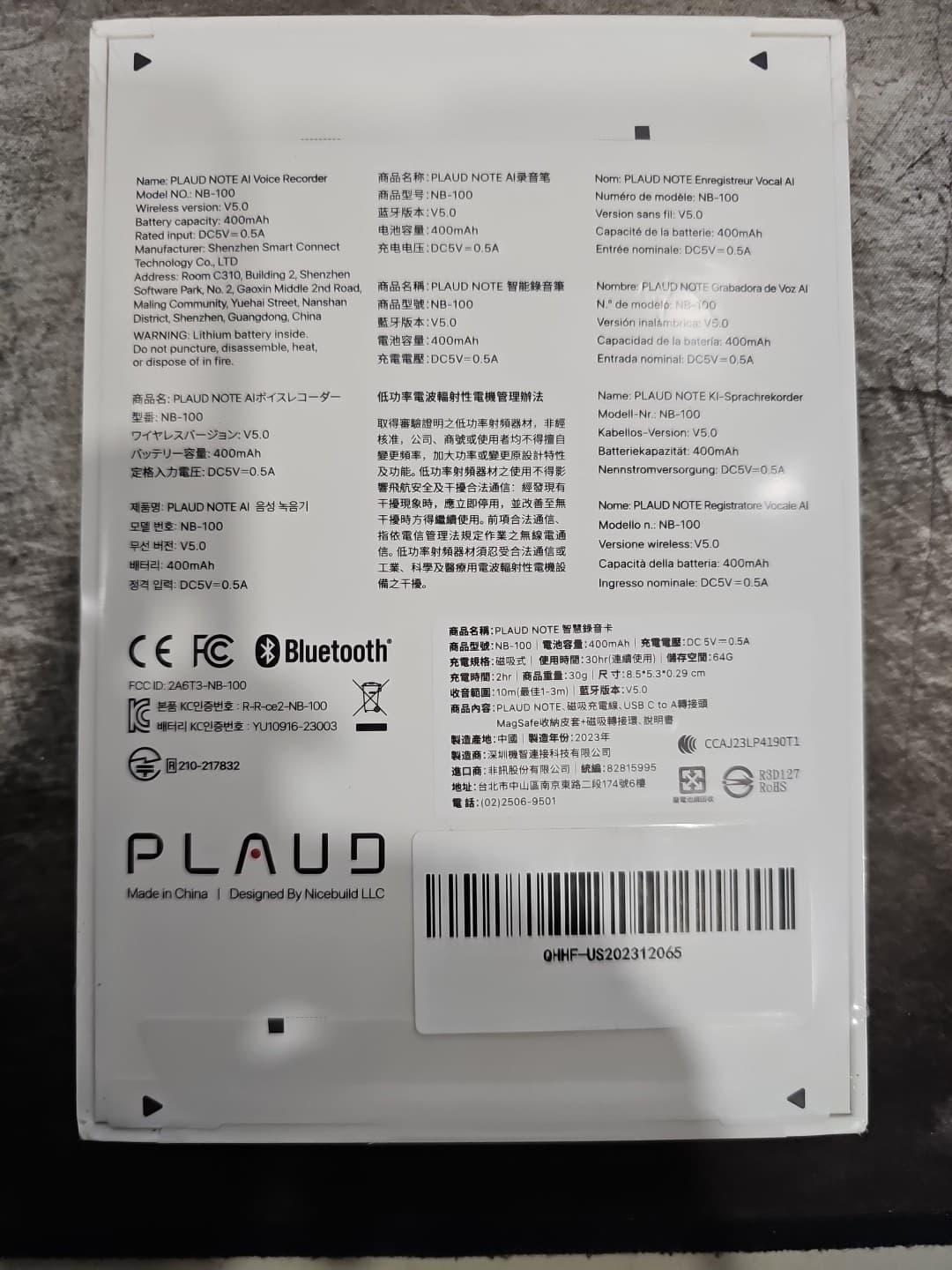 Plaud Note AI Voice Recorder & Note Taker Bluetooth w/ Magnetic Case New Sealed 2