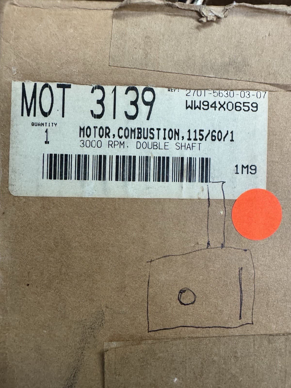 8351910190 Trane Brinkley 115V 3000 RPM Double Shaft Combustion Blower Motor New 4