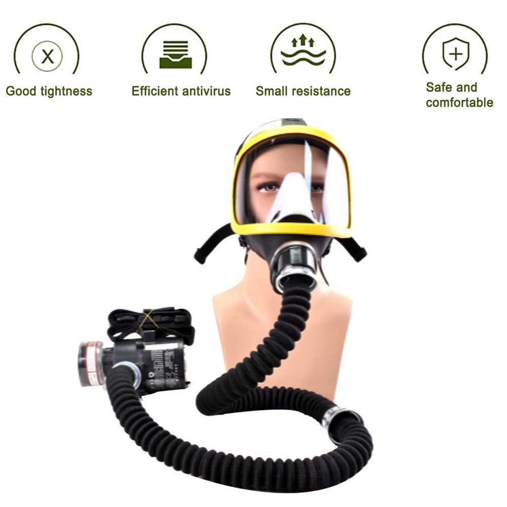 Electric Full Face Gas Mask Constant Flow Respirator Supplied Air Fed System us 2