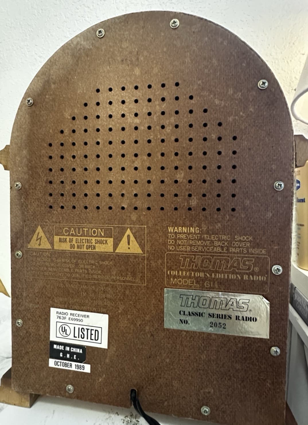 Vintage 1934 Thomas Collectors Edition AM/FM Radio Cass Player 1989 #611 Works!! 5