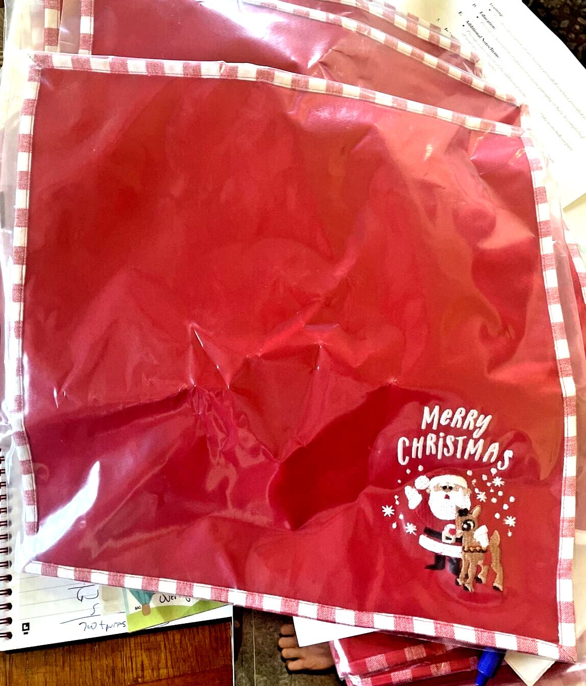 Pottery Barn holiday Rudolph Reindeer Napkin Holiday Christmas party SET 4 /